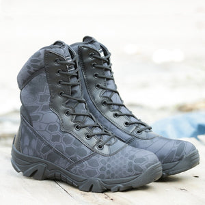 Men Military Tactical Boots Autumn Winter Waterproof Leather Army Boots Desert Safty Work Shoes Combat Ankle Boots