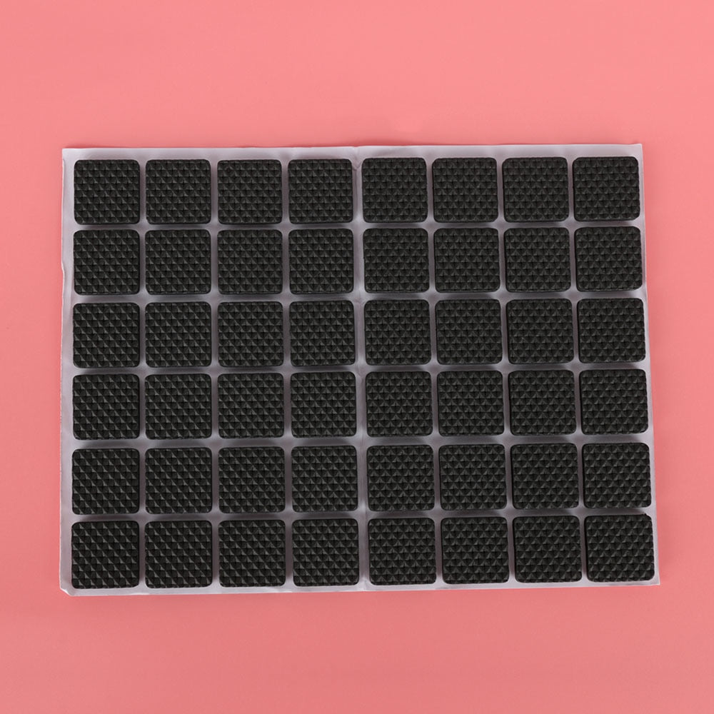 48 Pcs Non-slip Self Adhesive Furniture Rubber Table Chair Feet Pads Round Square Sofa Chair Leg Sticky Pad Floor Protectors Mat