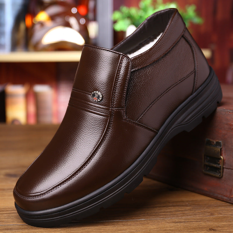Genuine Leather Shoes Men Winter Boots Warm Cotton Shoes for Cold Winter Cow Leather Men Ankle Boots Male Footwear KA1883