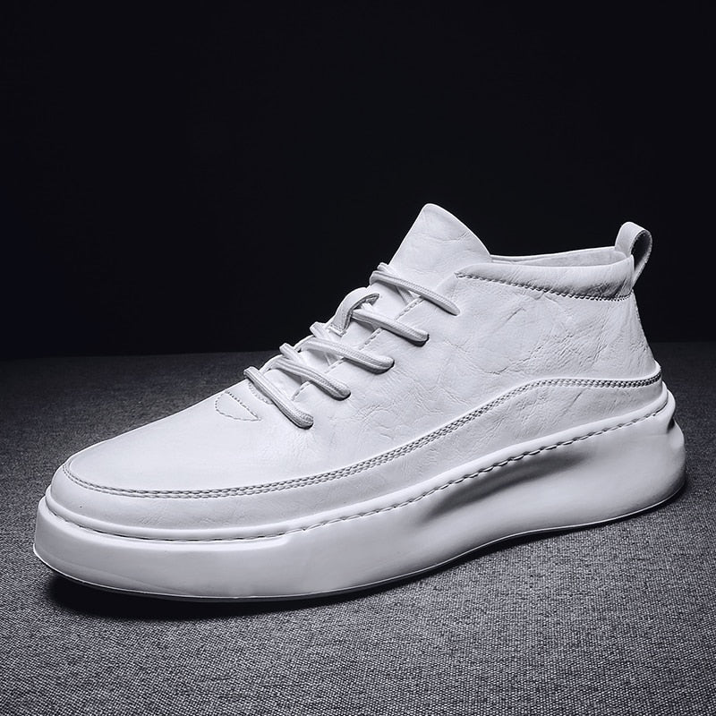 2019 Men Leather Shoes Genuine Leather Spring Autumn Casual Shoe Male Sneakers White Fashion Walking Footwear chaussure homme