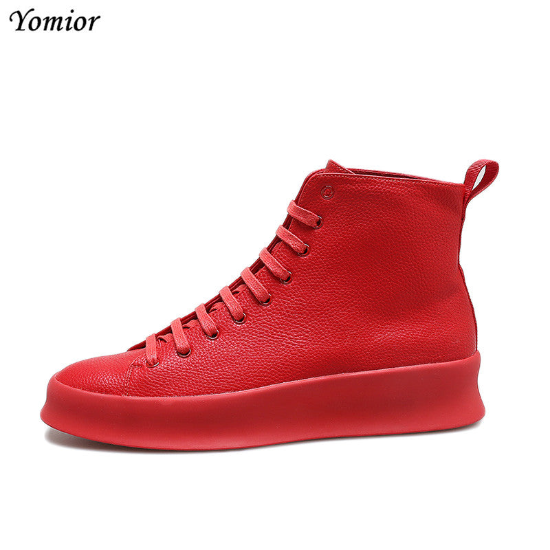 2018 Spring New Style Fashion Ankle Boots Men Red White Shoes Handmade Genuine Leather Luxury Personalized Original Design Boots